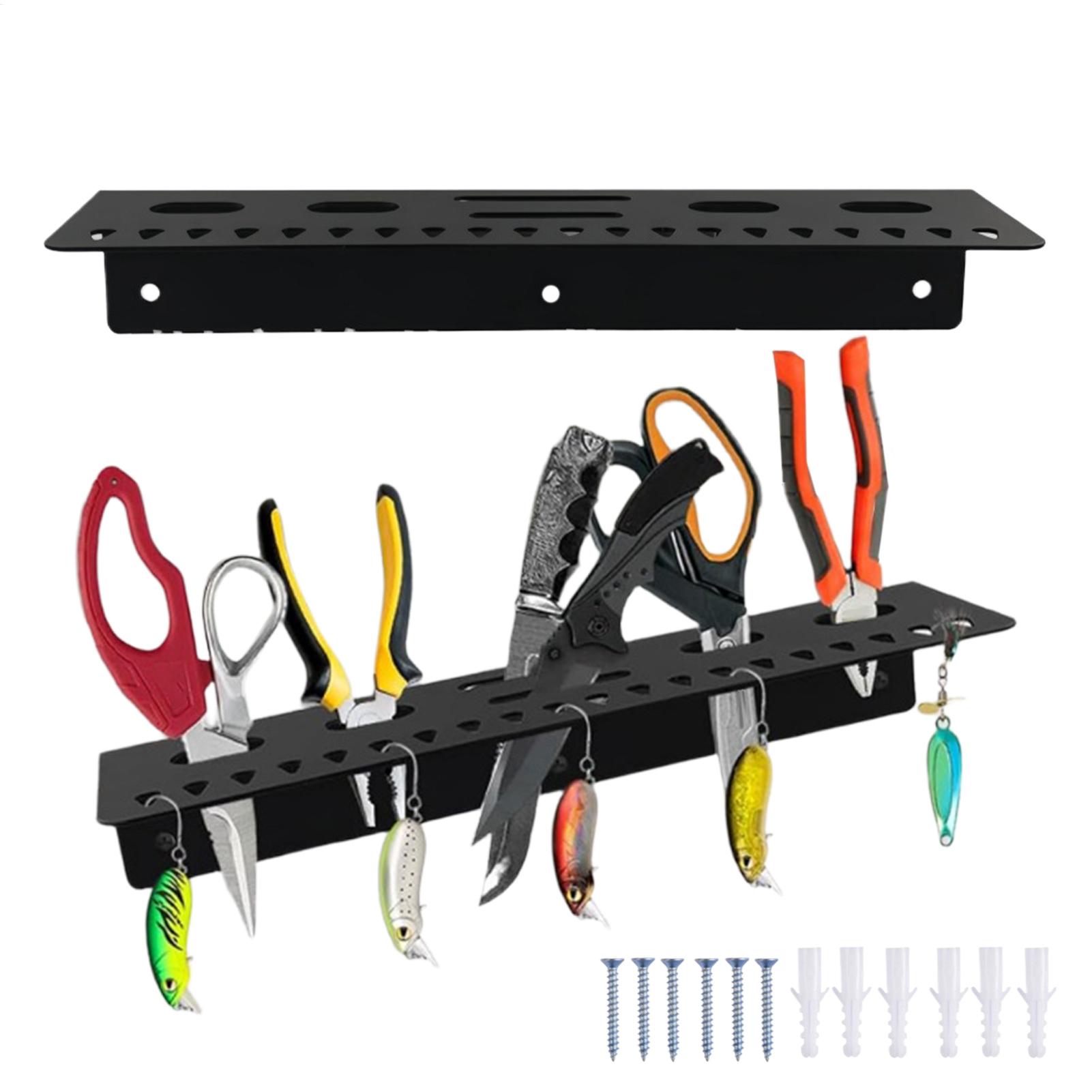 Fishing Kayak Rod Holder - アクリル製カヤック釣り道具オーガナイザー 壁掛け式透明タックル収納ラック ボート用プライヤー・ハサミ・ギアホルダー ガレージ・マリン用
