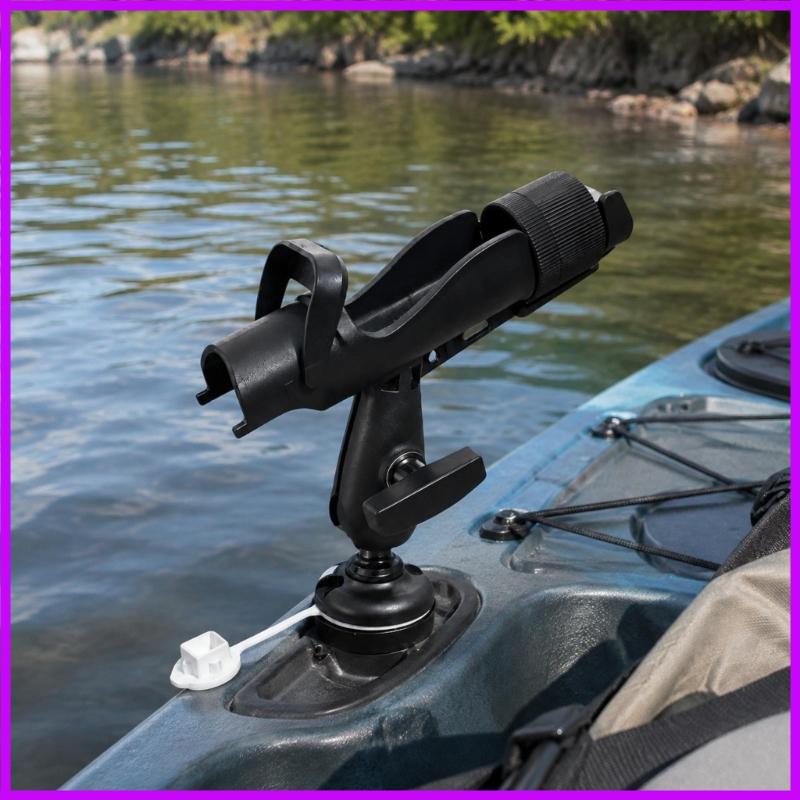 Fishing Kayak Rod Holder - R9CC 漁船ロッドホルダーベースステンレス鋼回転可能調整可能なカヤック釣竿ラックマウント釣りホルダー