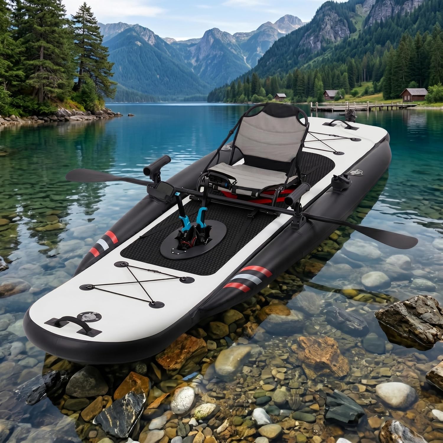 12フィート プレミアムPVCインフレータブルフィッシングカ - Fishing Kayak Inflatable のレビューと価格