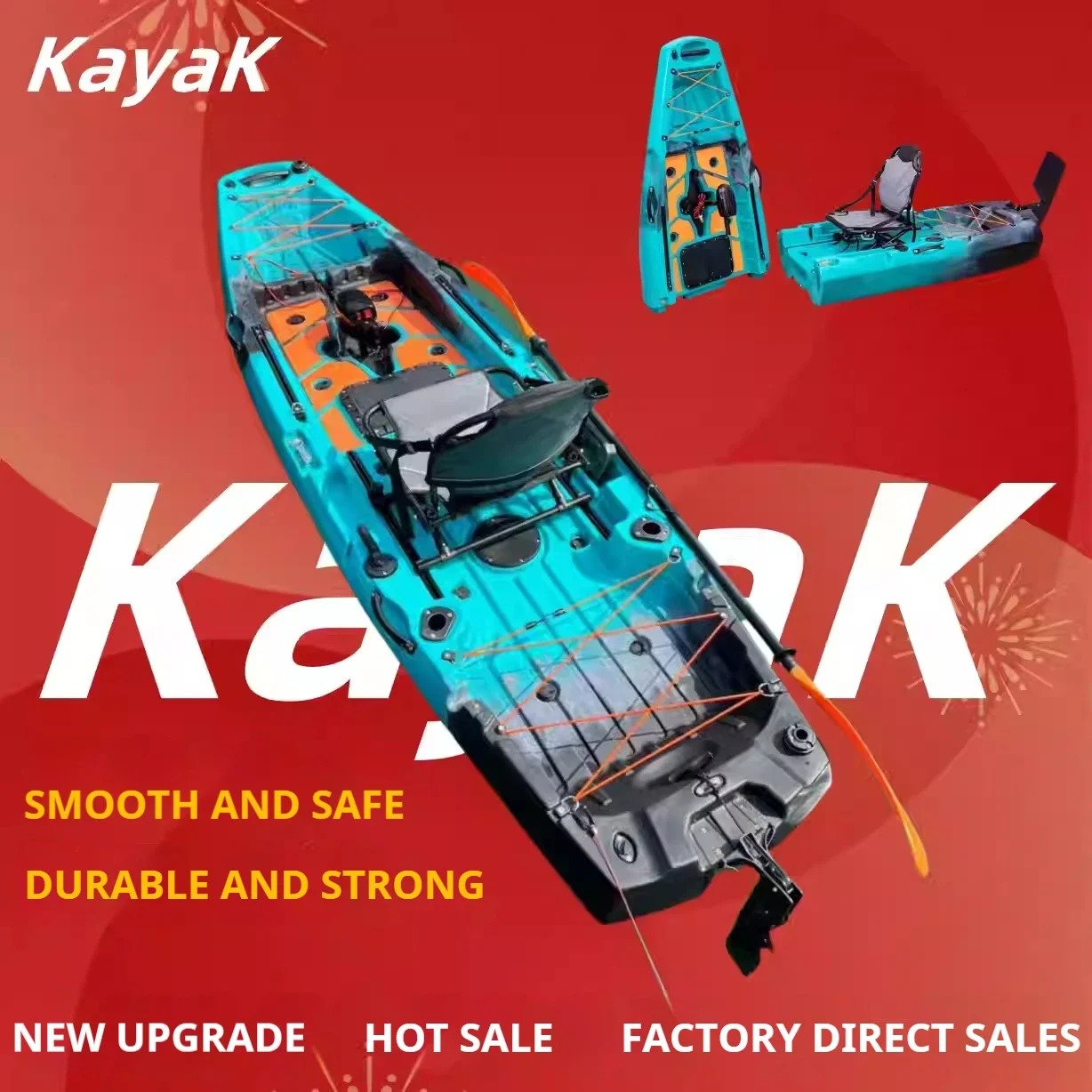 LLDPEモジュラーカヤックカヌー（ペダル＆電動ドライブ付き - Fishing Kayak Pedal Drive のレビューと価格