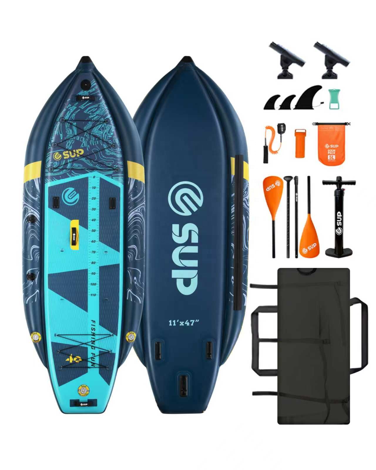 インフレータブルフィッシングカヤック（2つのロッドホルダー付 - Fishing Kayak Sit On Top のレビューと価格